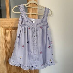 Lavender Embroidered Button-Front Tank Top